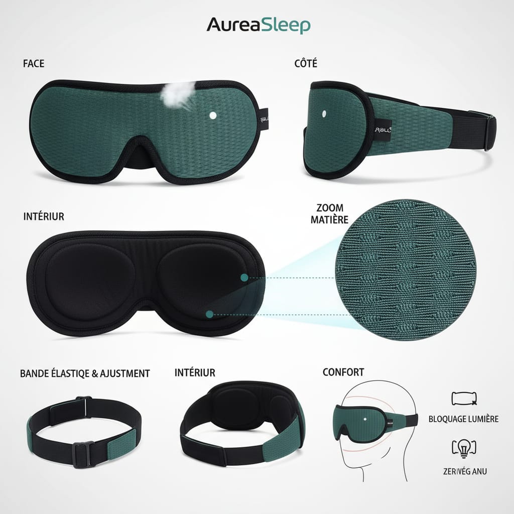 Masque de sommeil 3D AuréaSleep Ultra Confort