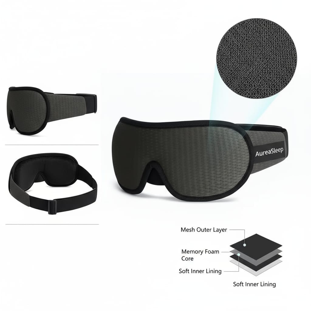 Masque de sommeil 3D AuréaSleep Ultra Confort