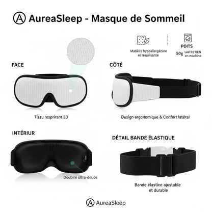Masque de sommeil 3D AuréaSleep Ultra Confort